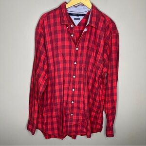 Tommy Hilfiger red flannel button down shirt